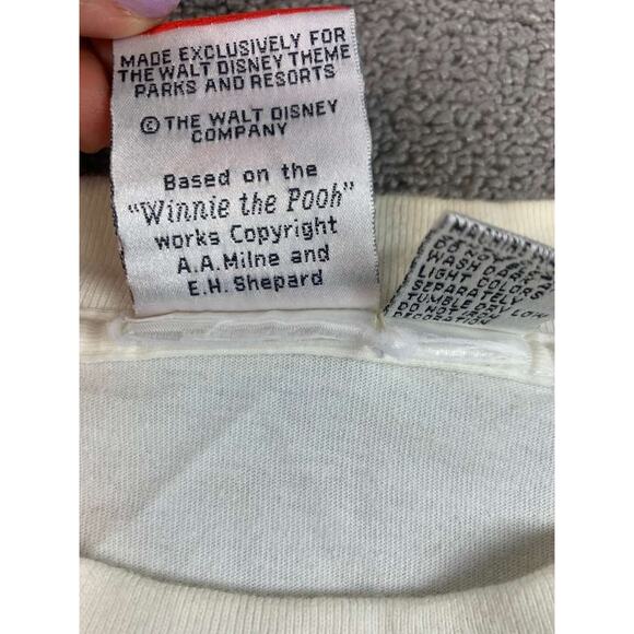 VINTAGE Disney Winnie the Pooh Shirt S/M White 90s Graphic T Embroidered Cartoon - Picture 4 of 11